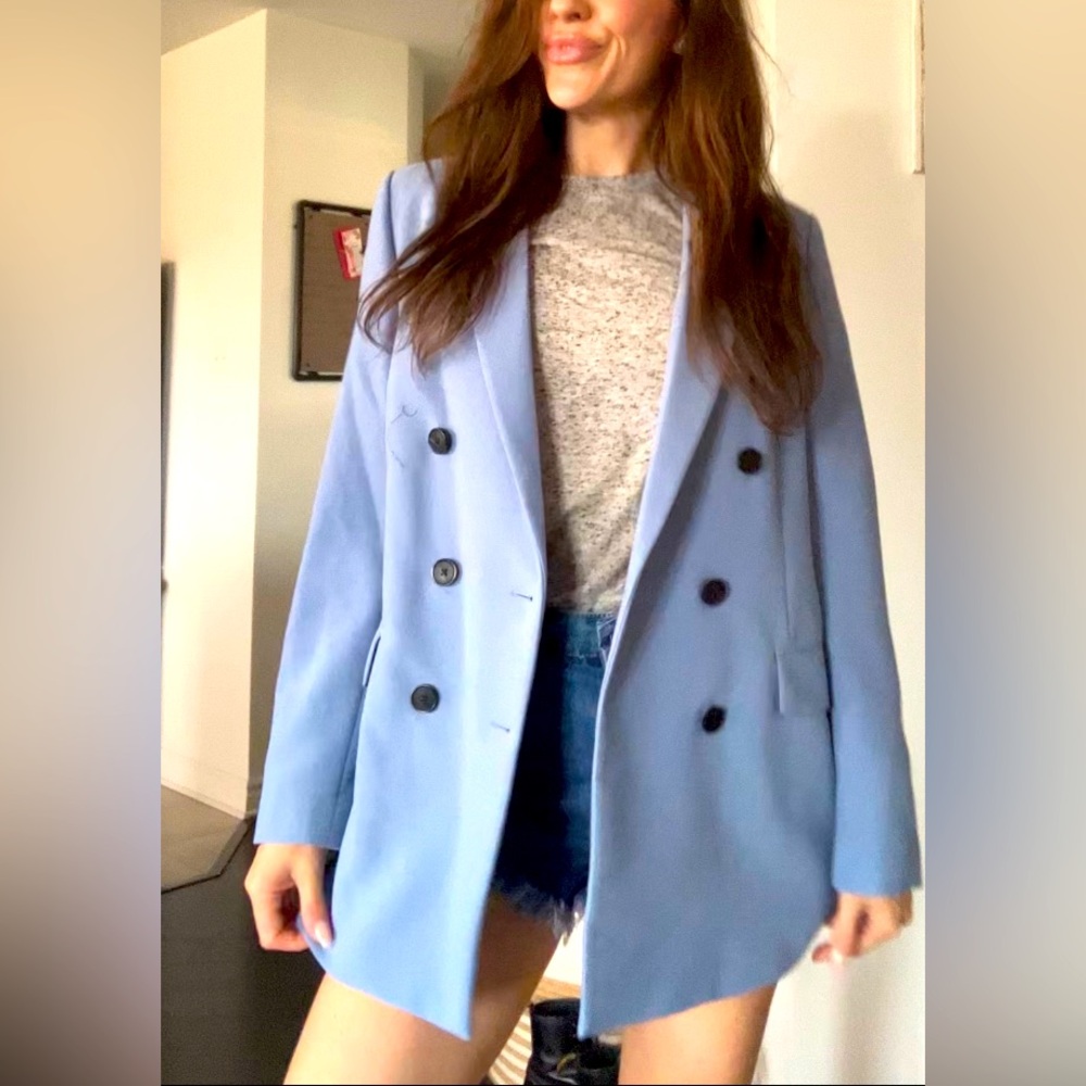 Blue double breasted blazer - Picture 4 of 9